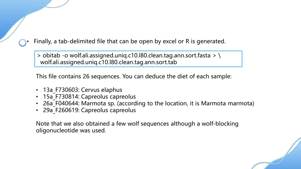 finally a tab delimited file that can be open