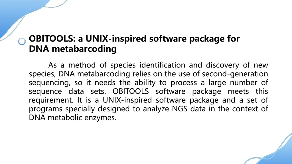 obitools a unix inspired software package