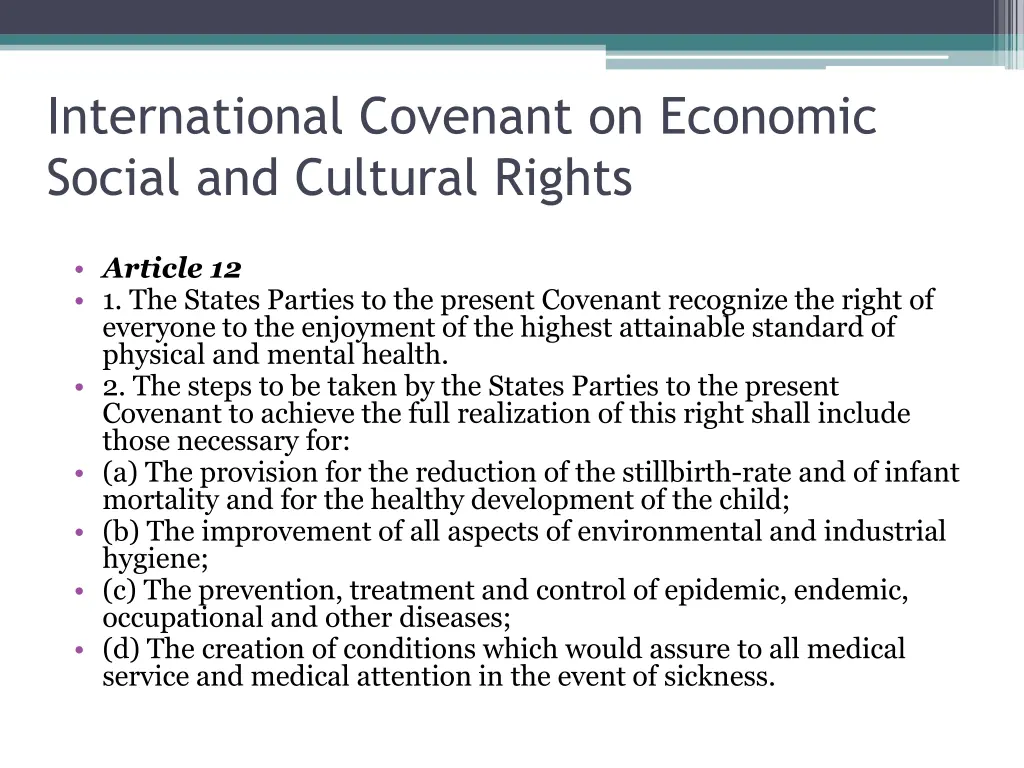 international covenant on economic social