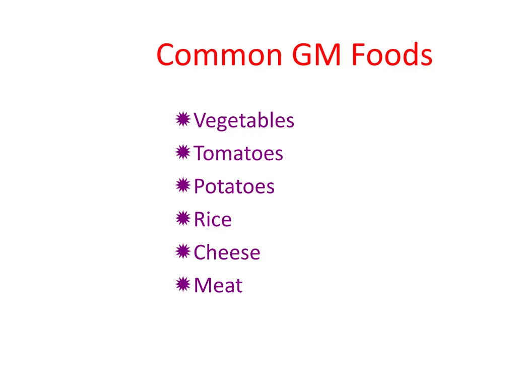 common gm foods