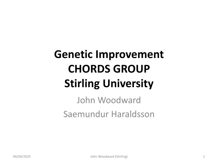 genetic improvement chords group stirling