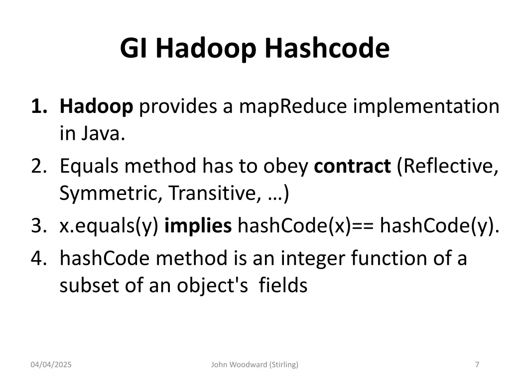 gi hadoop hashcode