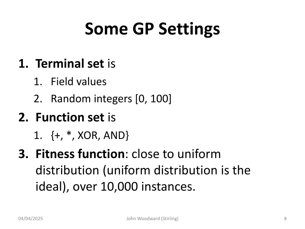 some gp settings
