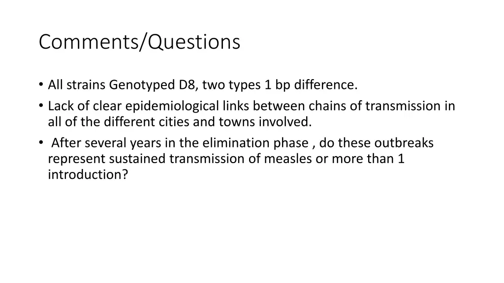 comments questions