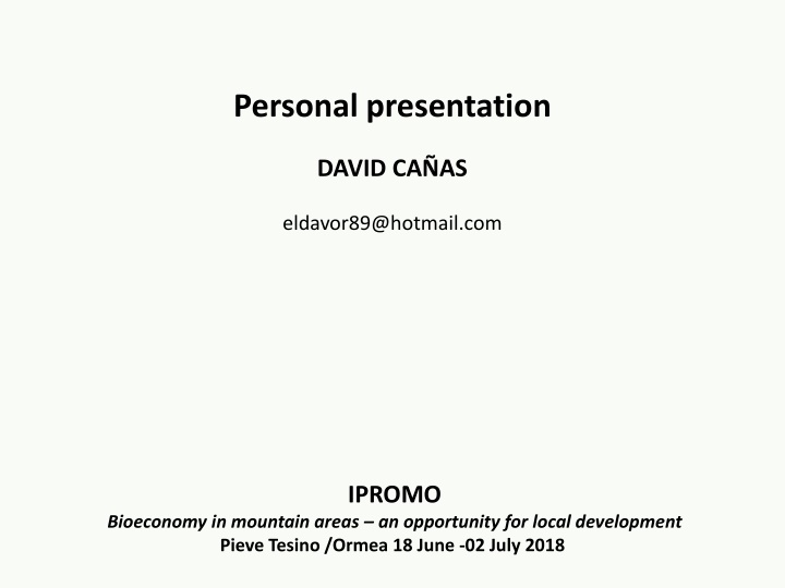 personal presentation