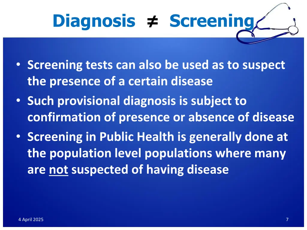 diagnosis screening