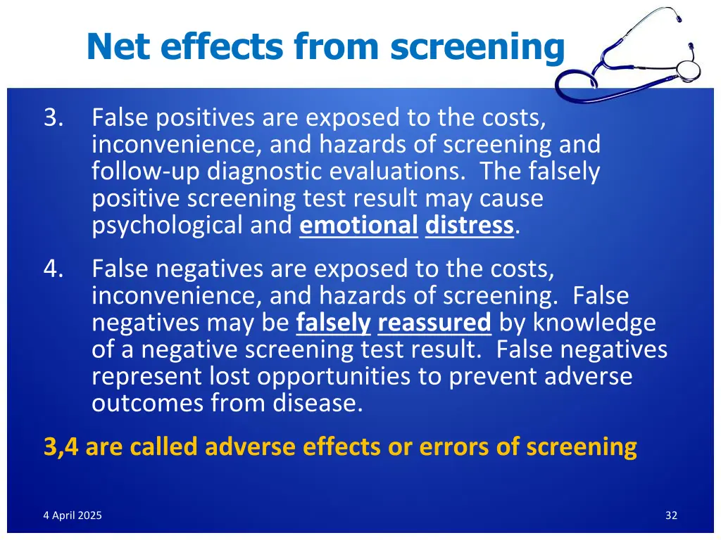 net effects from screening 1