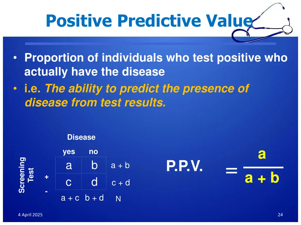 positive predictive value
