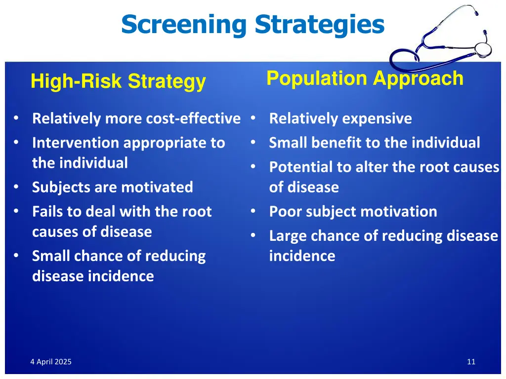 screening strategies