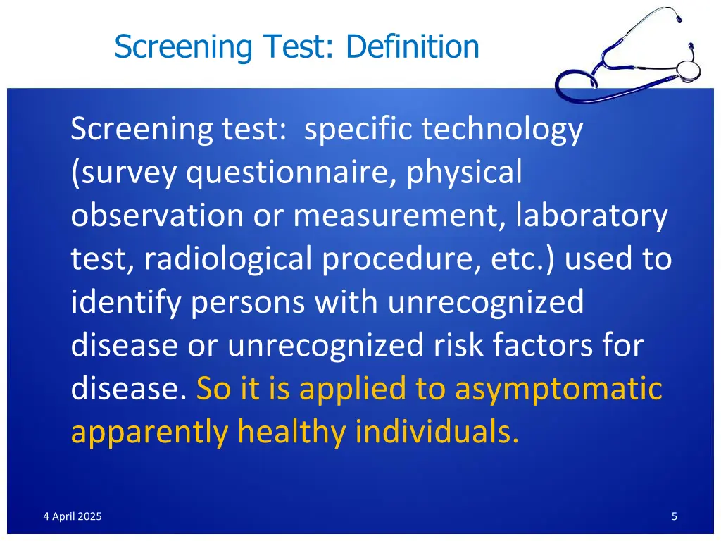 screening test definition