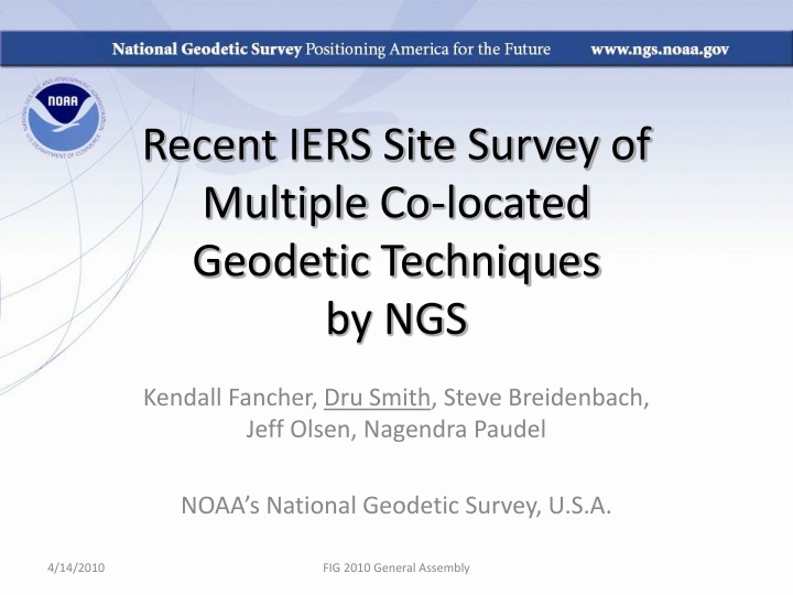 recent iers site survey of multiple co located