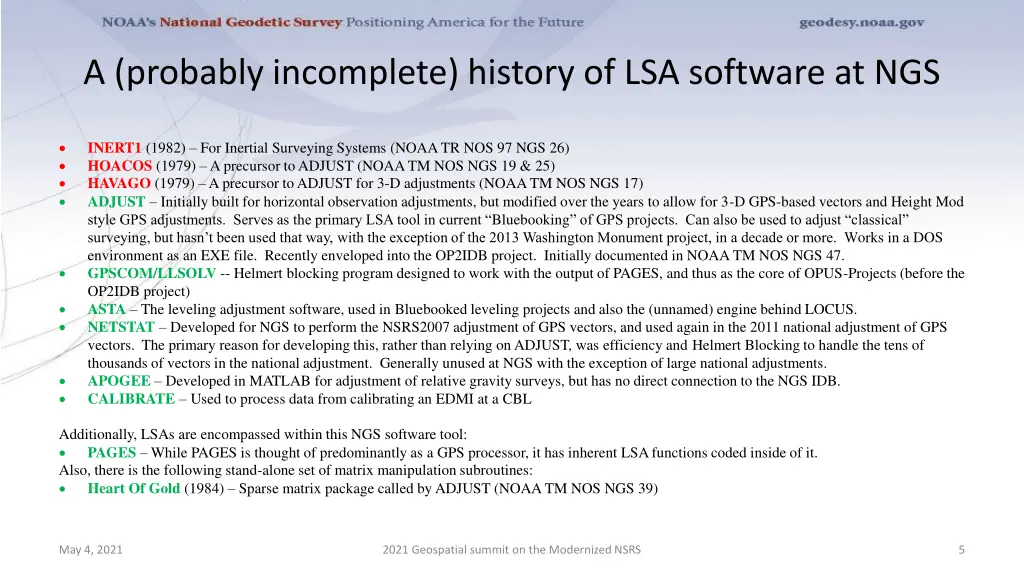 a probably incomplete history of lsa software 1