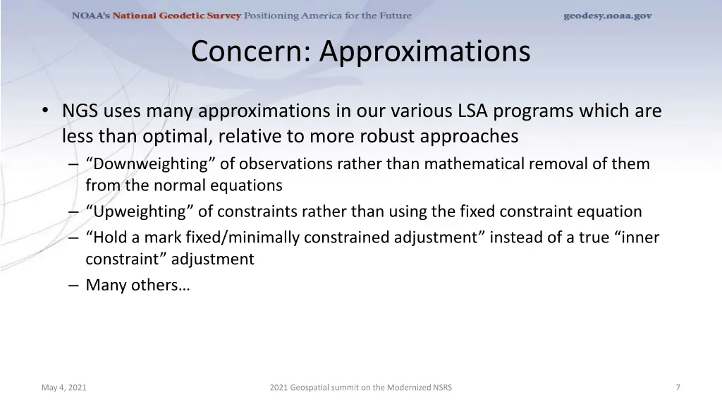 concern approximations