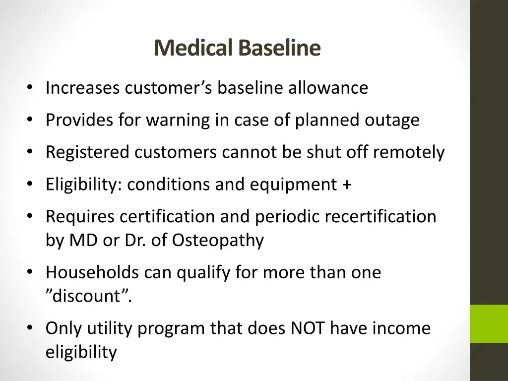 medical baseline