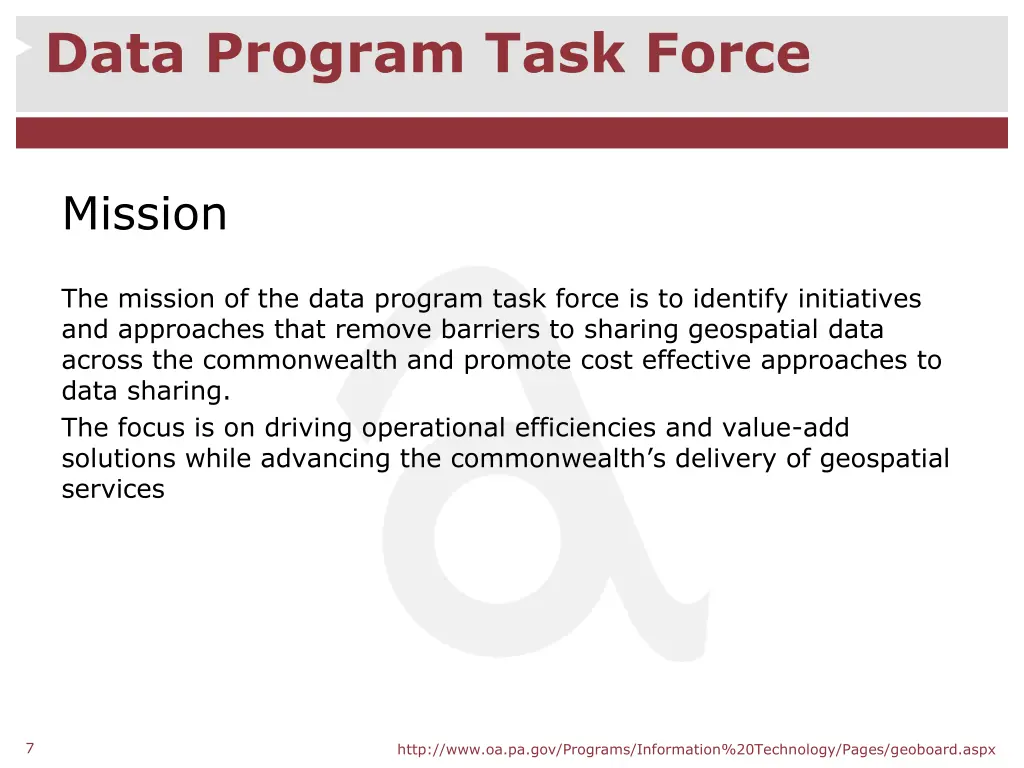 data program task force