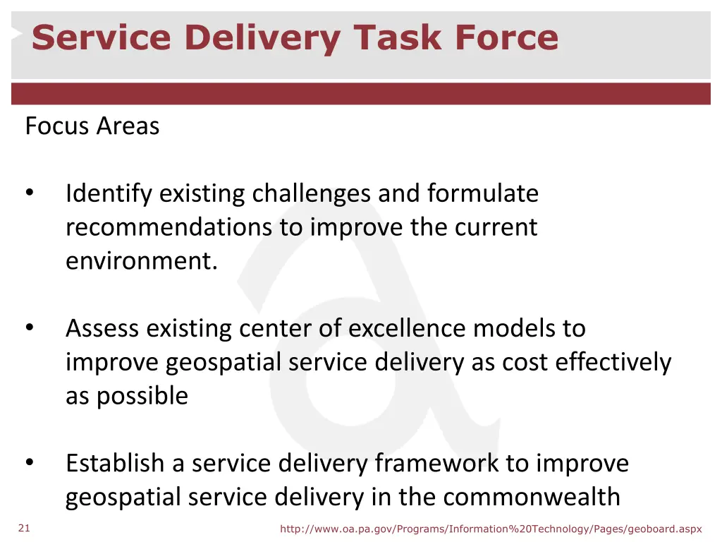 service delivery task force 1