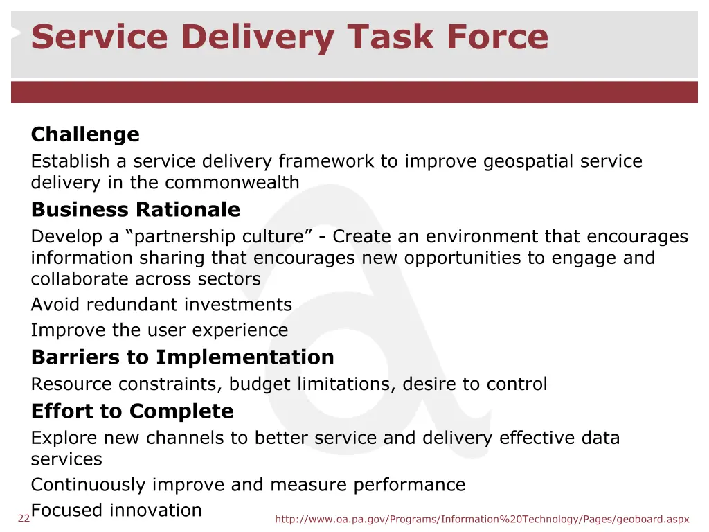 service delivery task force 2