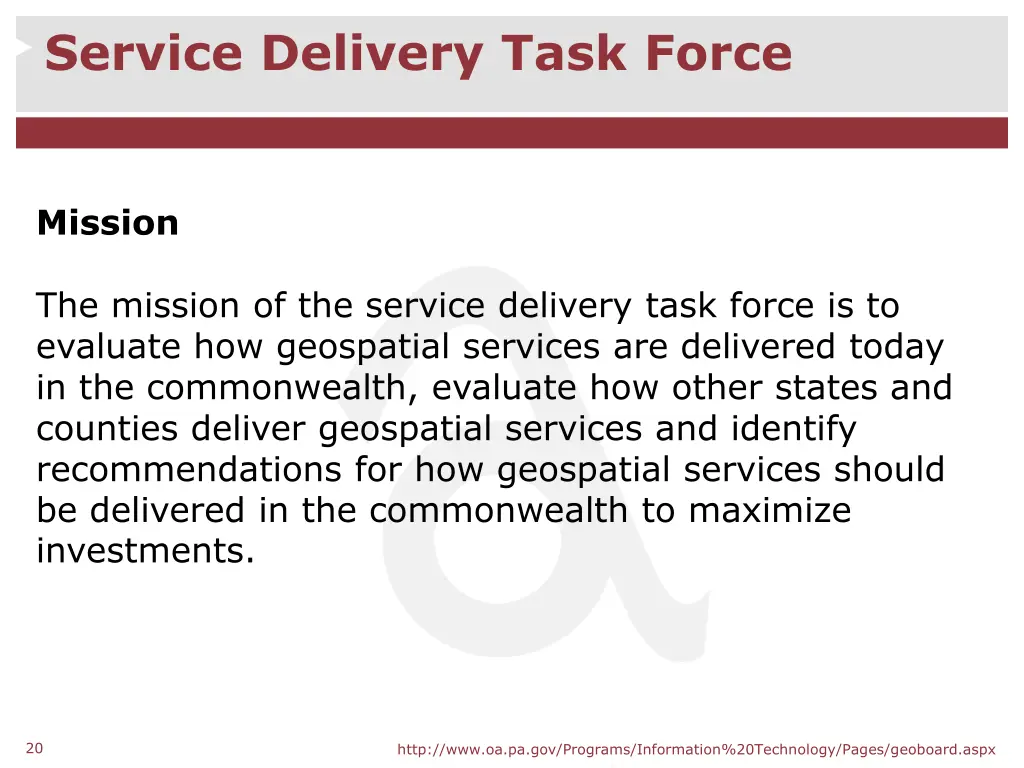 service delivery task force