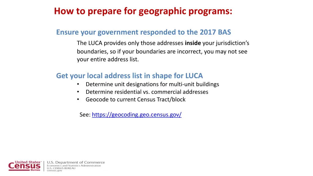 how to prepare for geographic programs