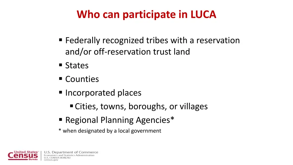 who can participate in luca