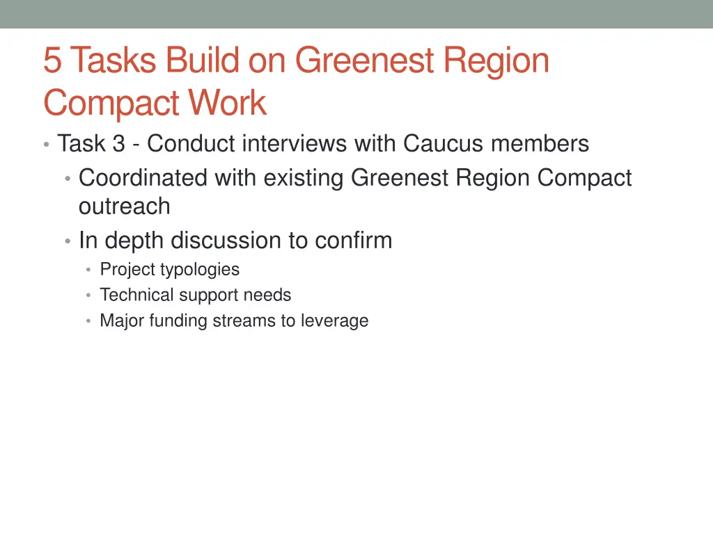 5 tasks build on greenest region compact work 2