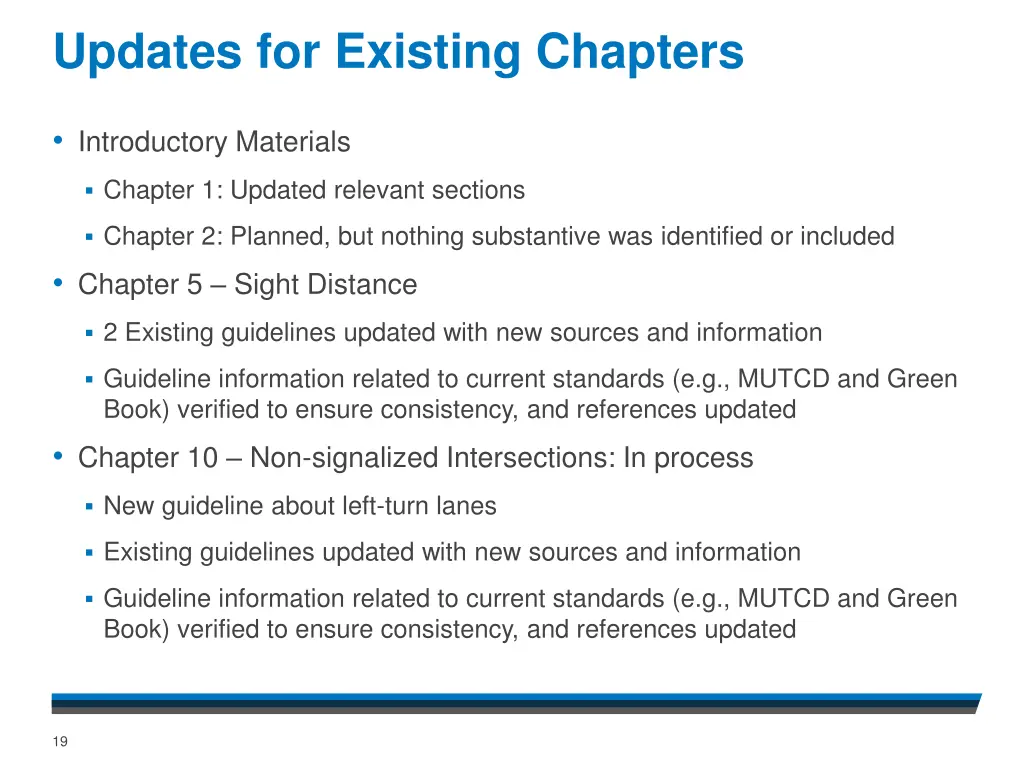 updates for existing chapters