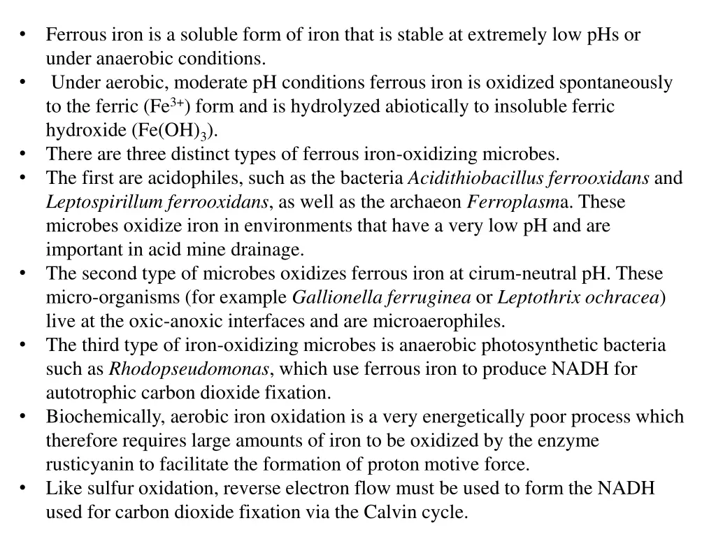 ferrous iron is a soluble form of iron that