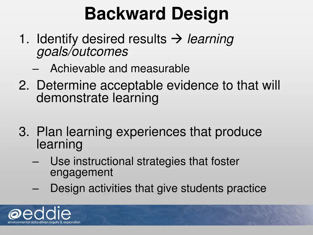 backward design
