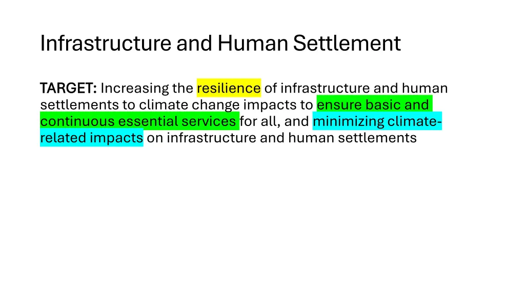 infrastructure and human settlement 1