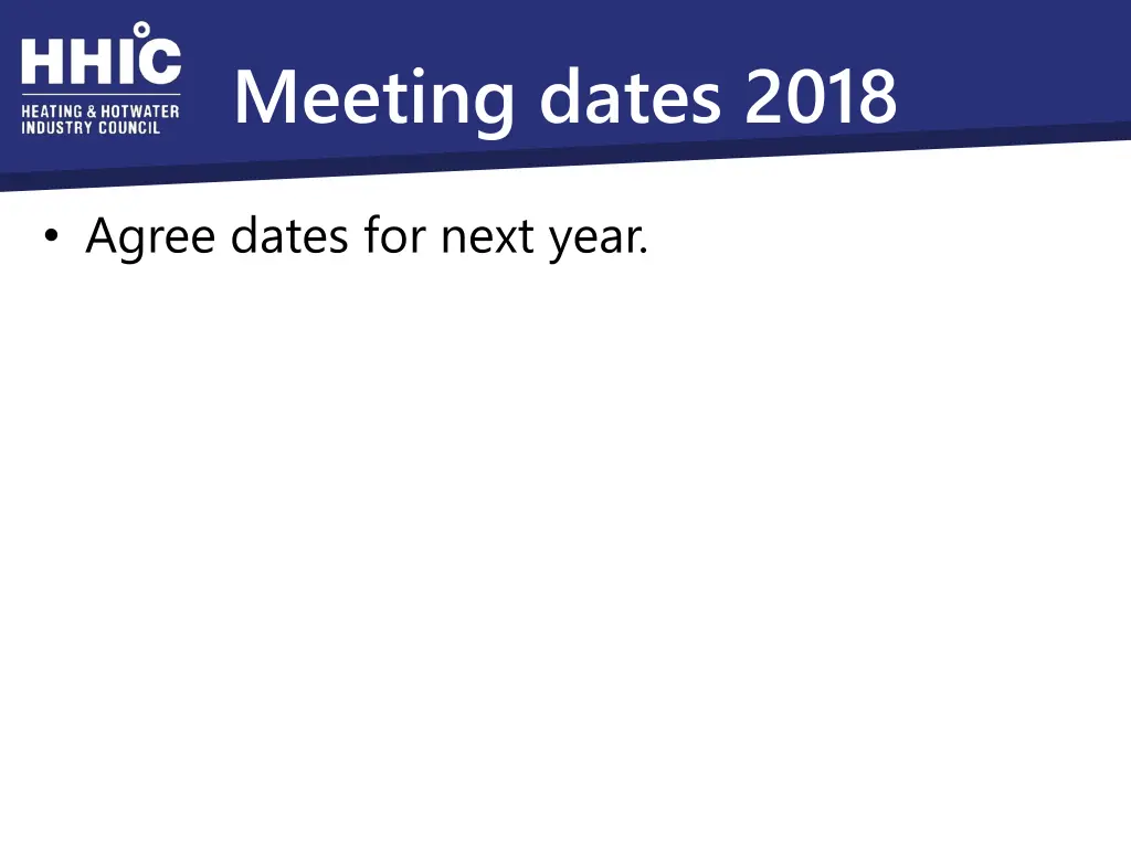 meeting dates 2018