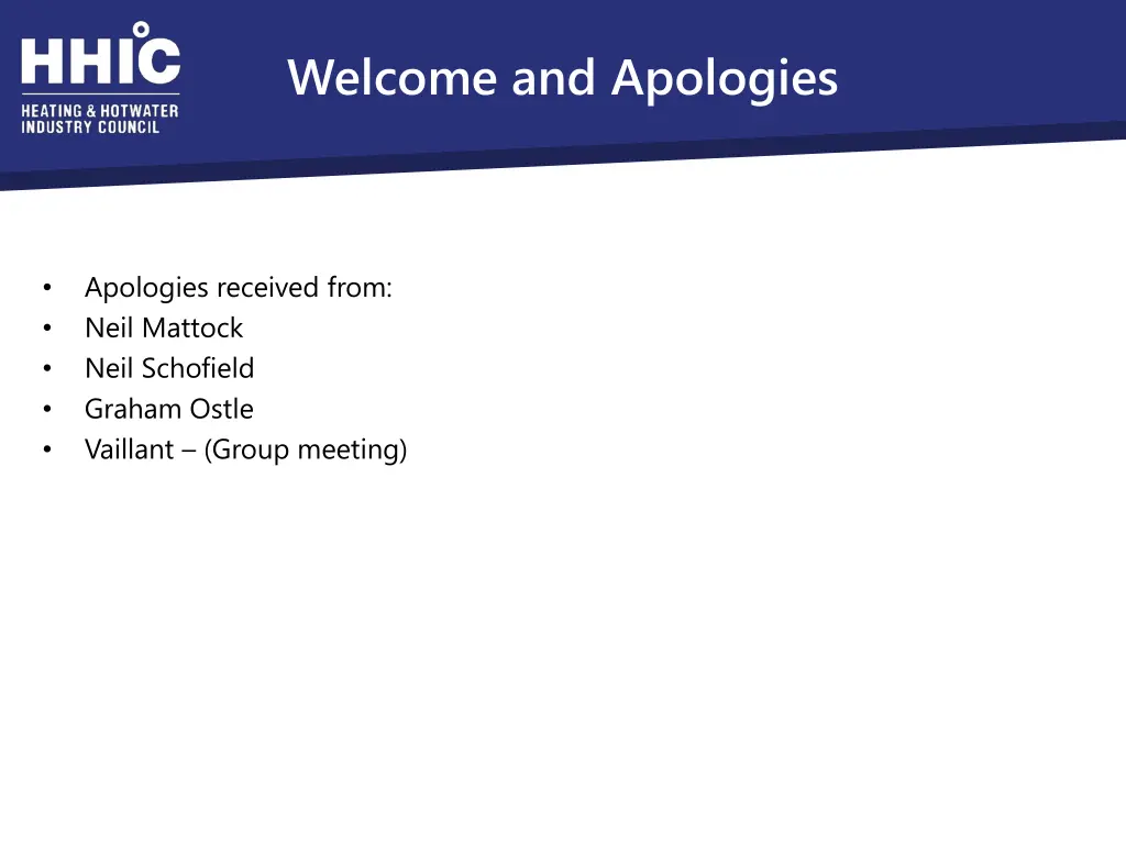 welcome and apologies