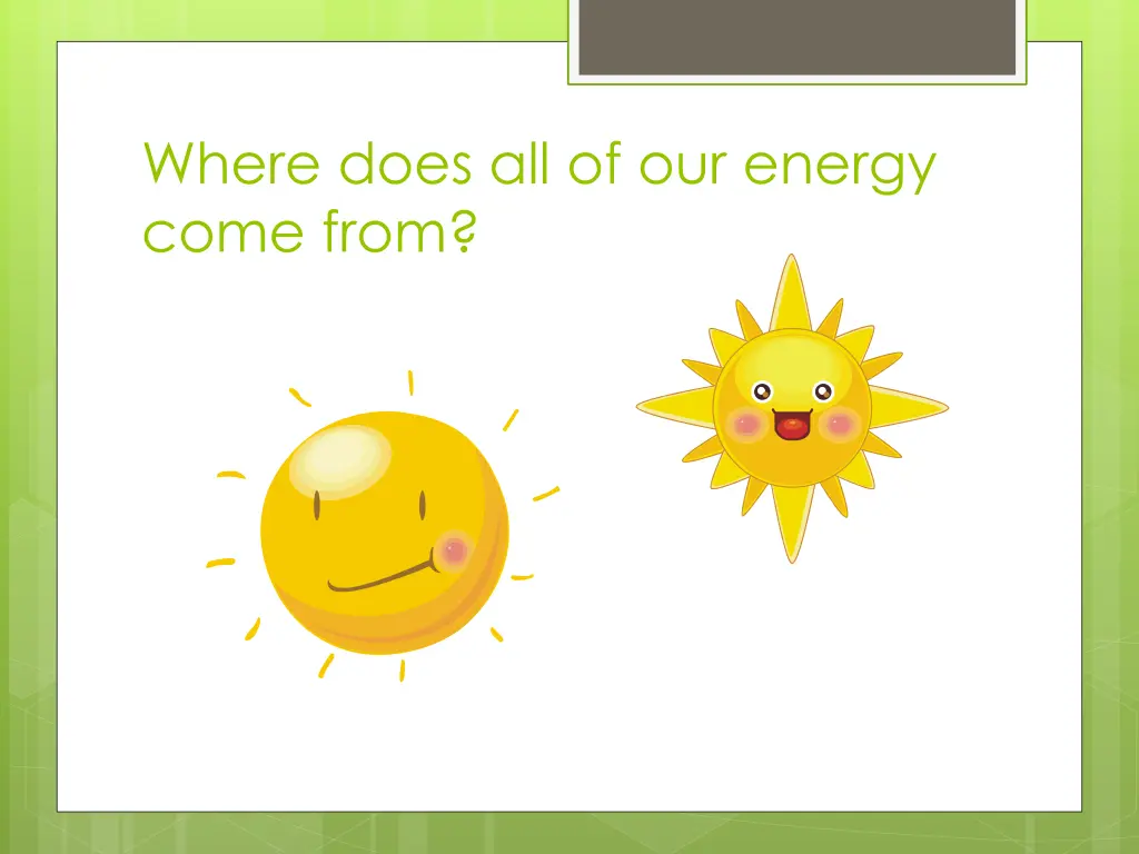 where does all of our energy come from