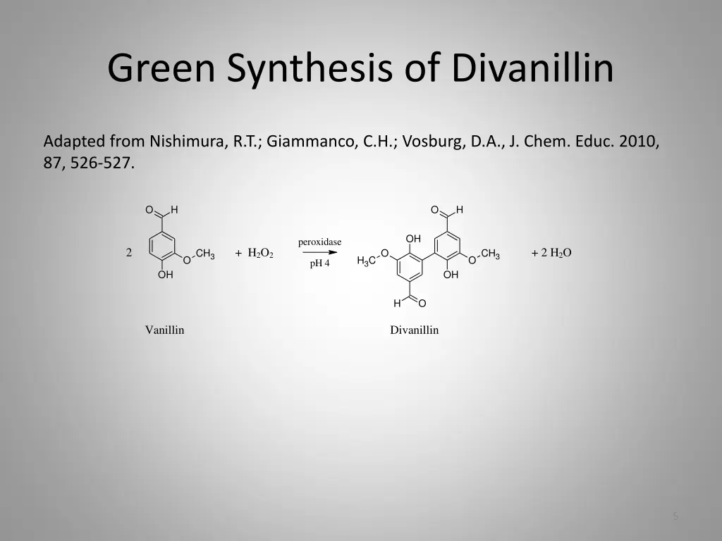 green synthesis of divanillin