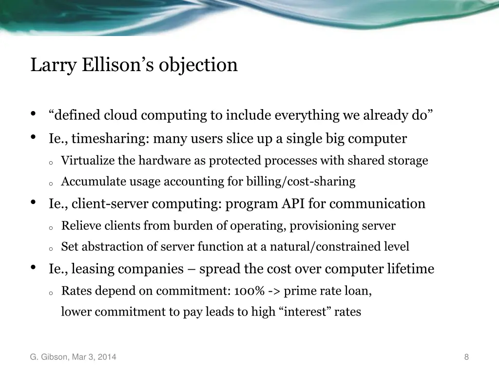 larry ellison s objection