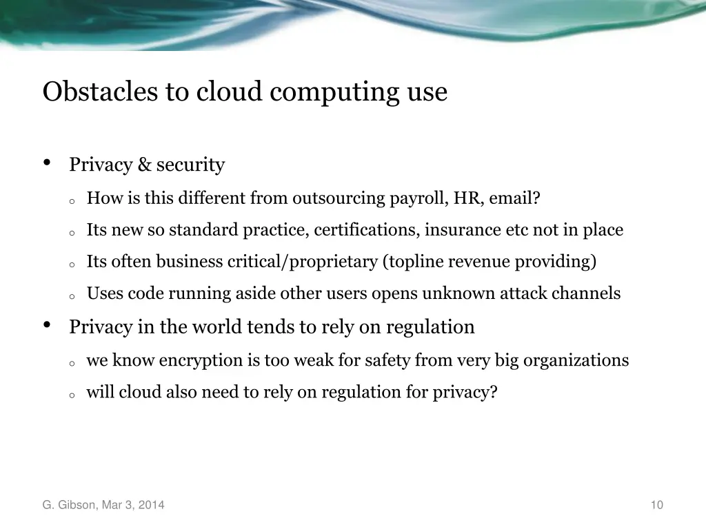 obstacles to cloud computing use