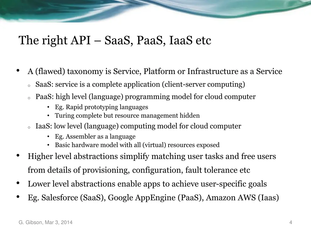 the right api saas paas iaas etc