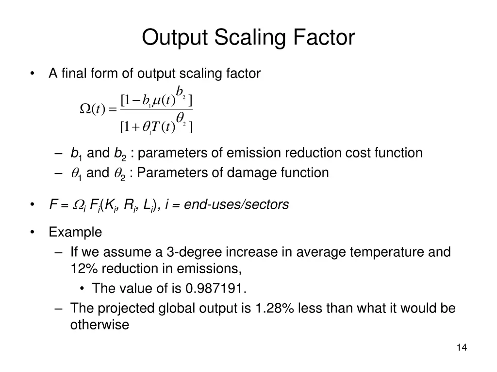 output scaling factor