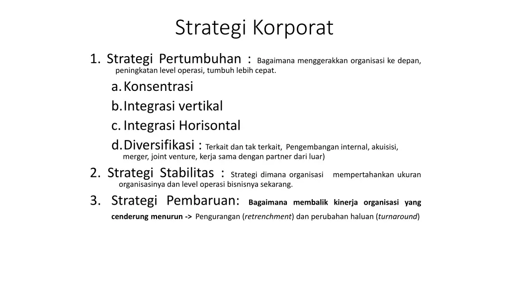 strategi korporat