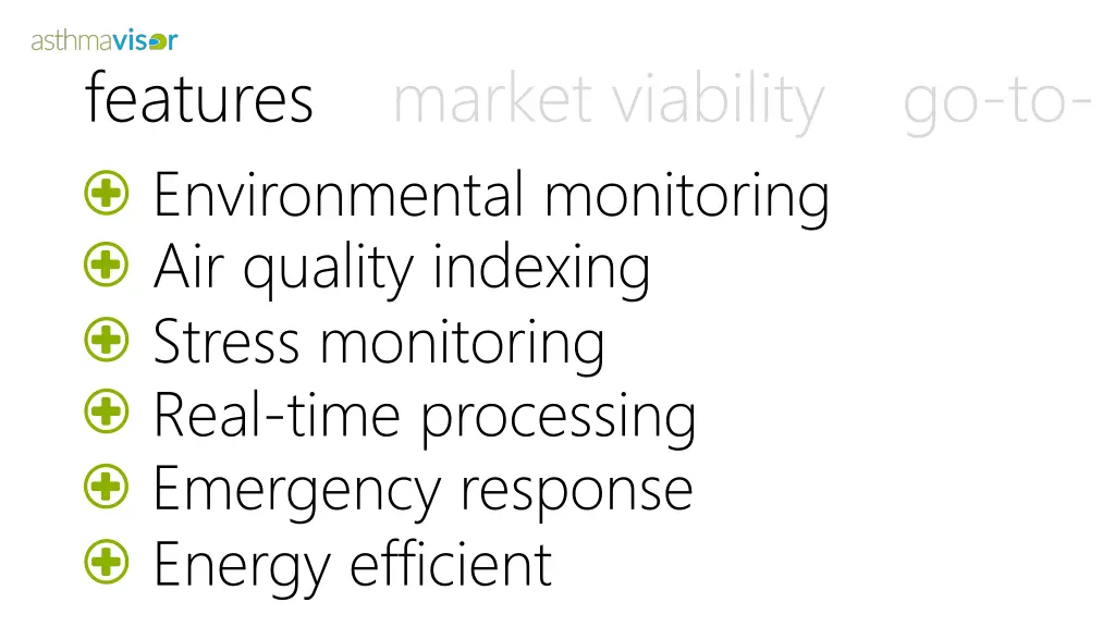 features market viability go to environmental