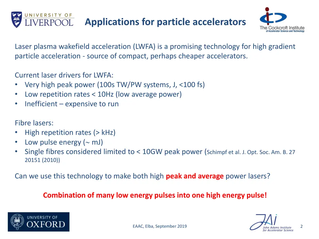 applications for particle accelerators