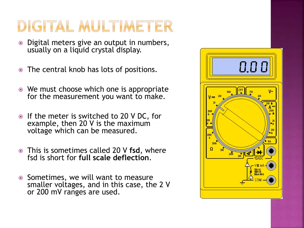 digital multimeter digital meters give an output