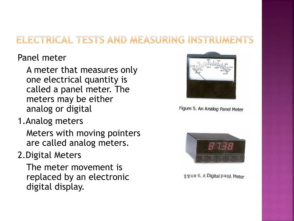 electrical tests and measuring instruments