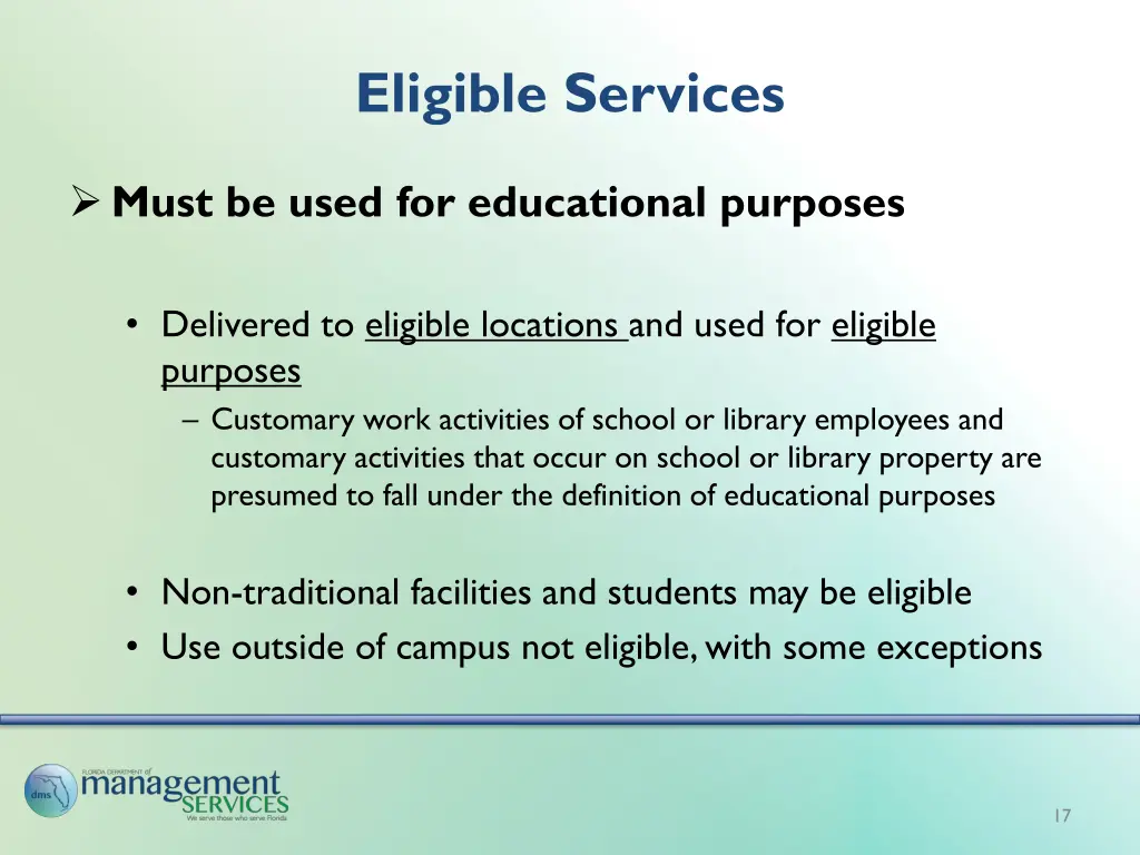 eligible services
