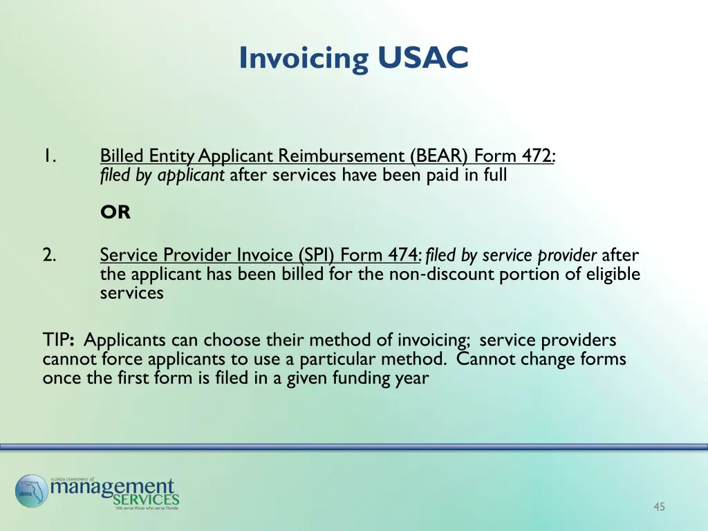 invoicing usac