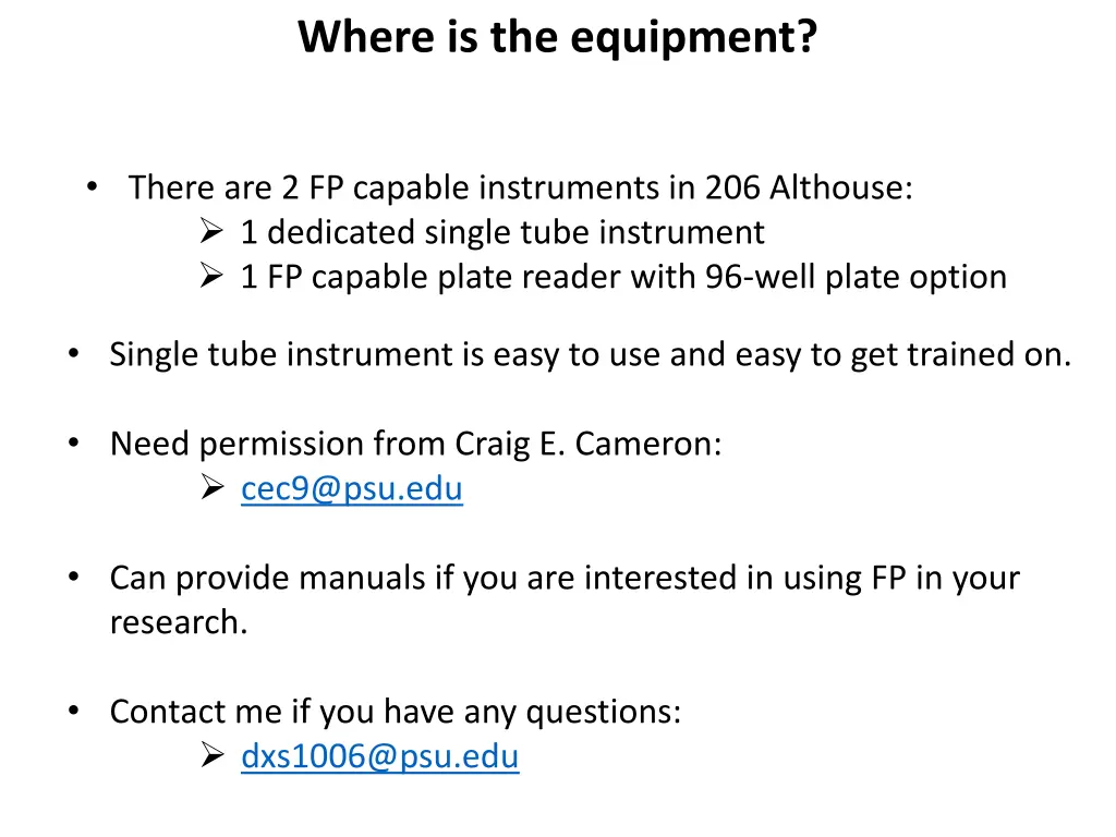 where is the equipment