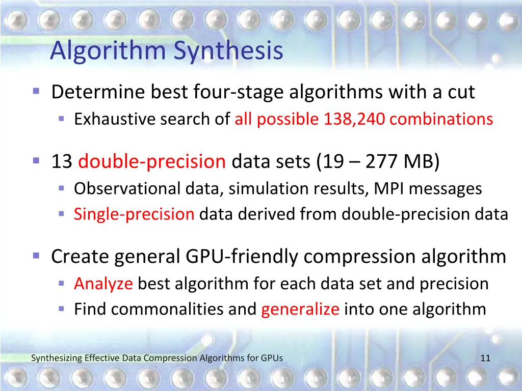 algorithm synthesis