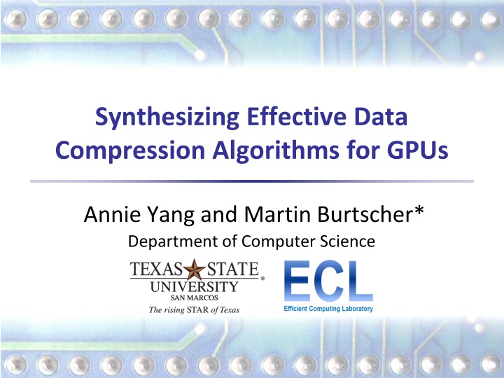 synthesizing effective data compression