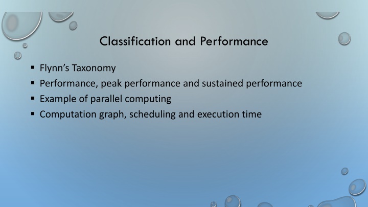 classification and performance