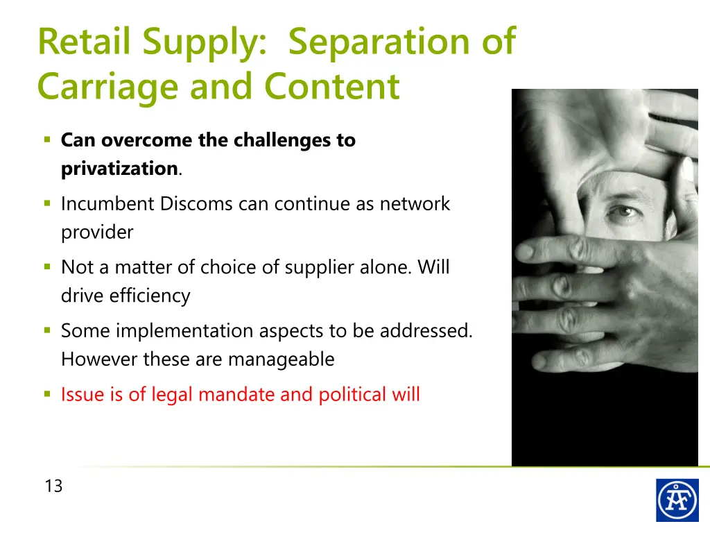 retail supply separation of carriage and content