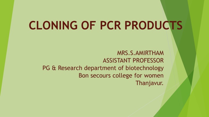 cloning of pcr products